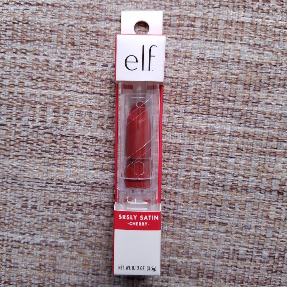 💋 4 for $12 ELF Cherry Srsly Satin Lipstick e.l.f. #29695, New, Unopened